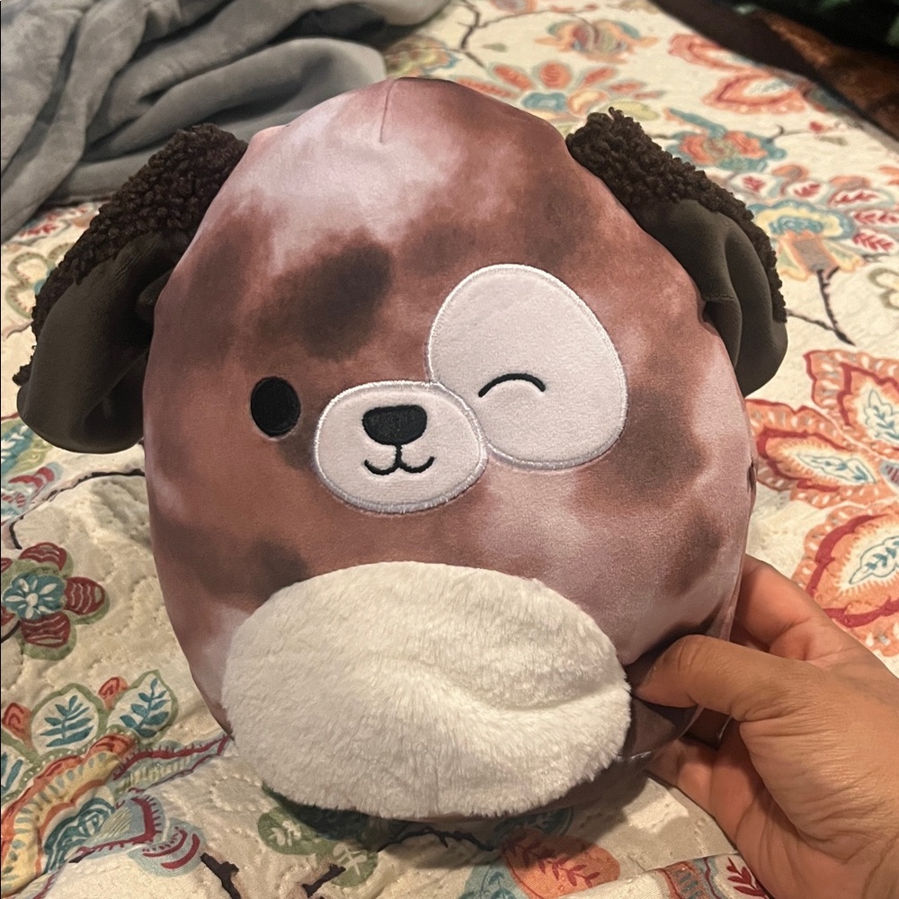 Squishmallows Dog Squad 11” Zerdan the Dog Brown Marbled W/ Brown ears soft